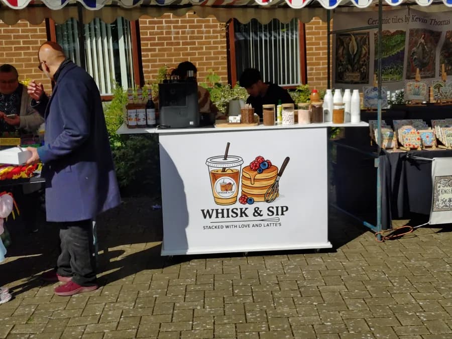 Whisk & Sip coffee and milkshake cart at Kings Heath Farmers’ Market